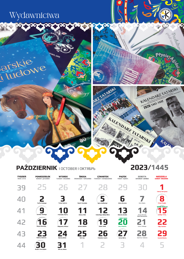 Kalendarz Tatarski 2023 - Październik