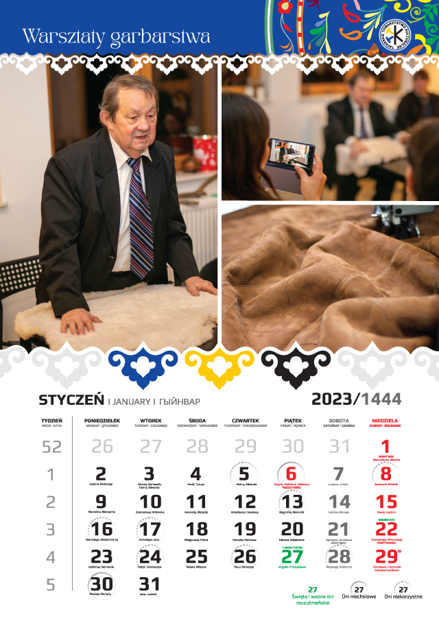 Kalendarz Tatarski 2023 - Styczeń