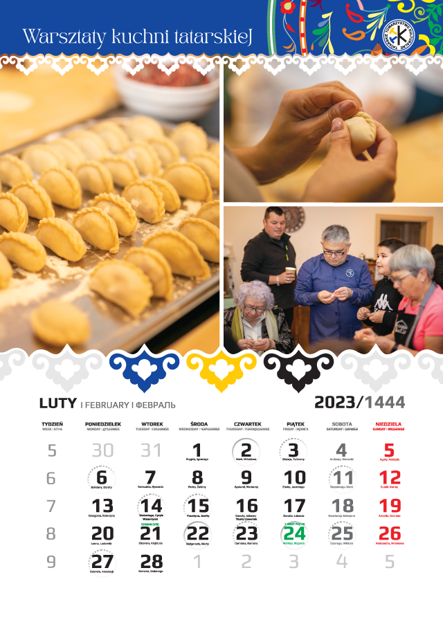 Kalendarz Tatarski 2023 - Luty